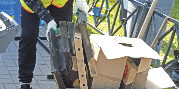 recycling dirty pizza boxes